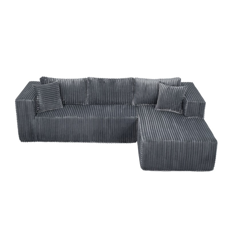 Canapé modulaire en peluche, entièrement en mousse sans ressorts, gain de place pour le salon