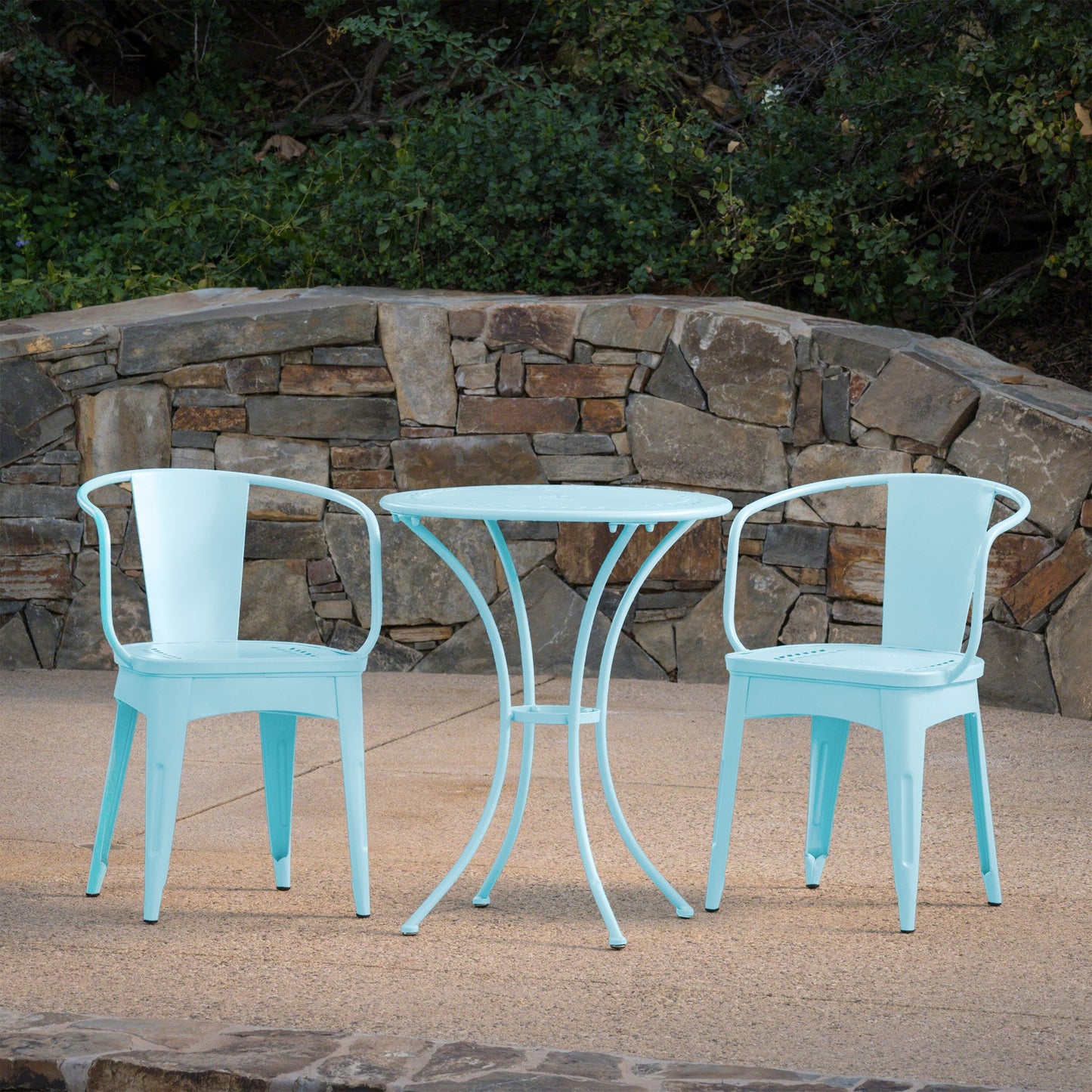 Ensemble de bistrot d'extérieur 3 pièces en fonte Lourdes par Christopher Knight Home