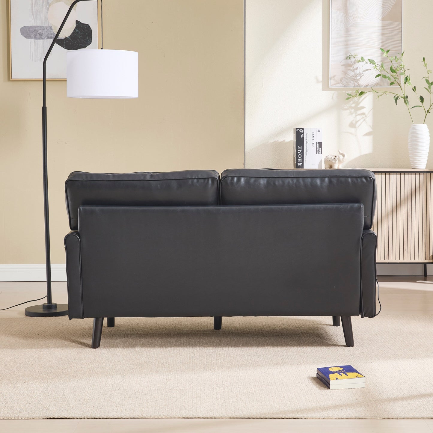 Canapé 2 places, petit canapé avec port USB et housse de coussin amovible.