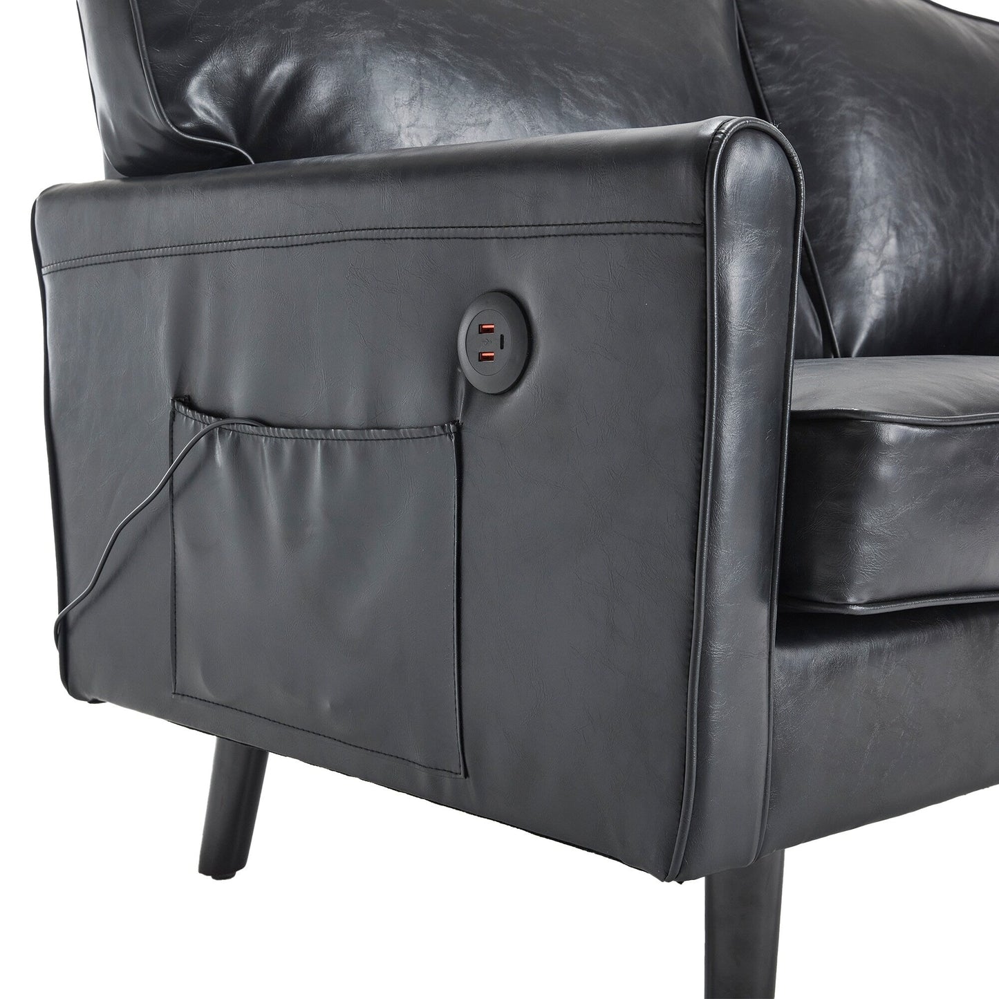 Canapé 2 places, petit canapé avec port USB et housse de coussin amovible.