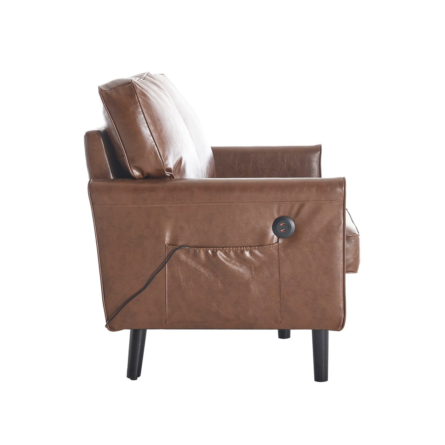 Canapé 2 places, petit canapé avec port USB et housse de coussin amovible.