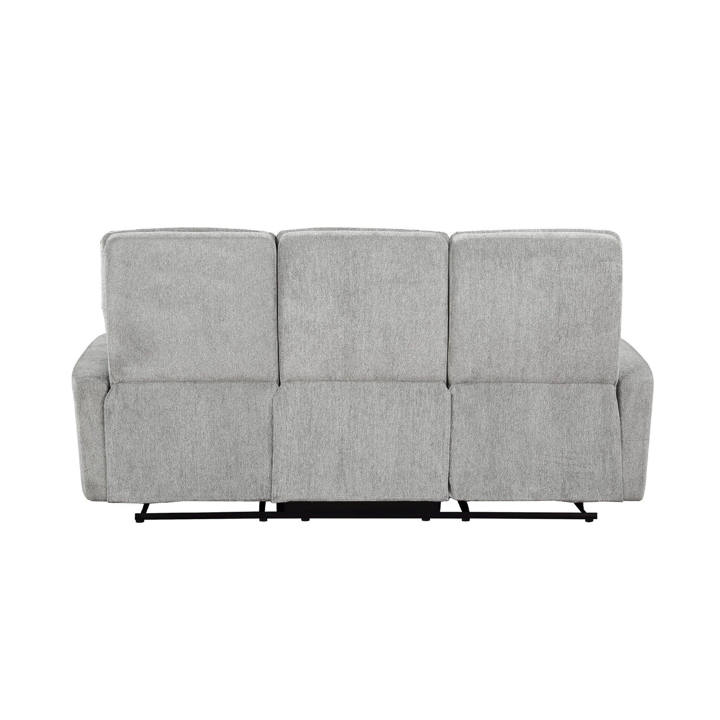 Canapé inclinable double manuel Lyns, tissu chenille gris doux, 81 pouces