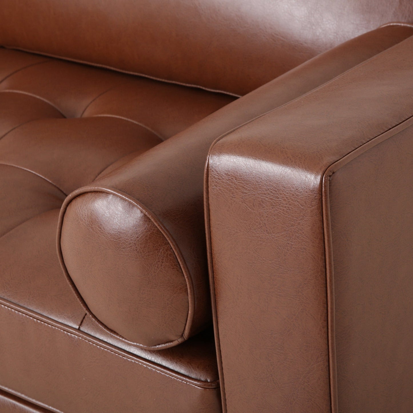 Canapé 3 places capitonné contemporain Malinta par Christopher Knight Home - 82,25 L x 33,00 l x 33,00 H