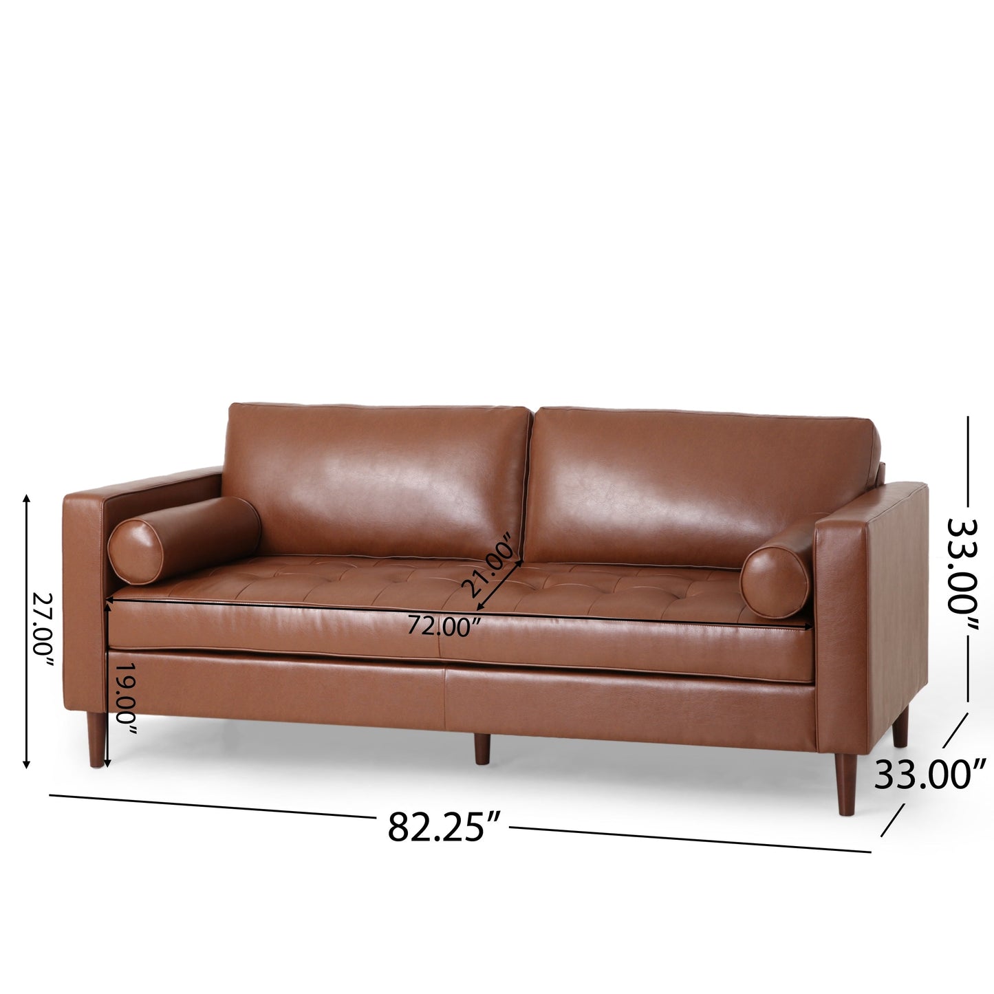 Canapé 3 places capitonné contemporain Malinta par Christopher Knight Home - 82,25 L x 33,00 l x 33,00 H