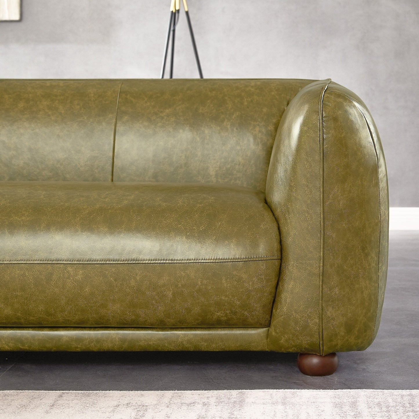 Canapé en cuir italien de luxe Mayla, style Mid-Century Modern