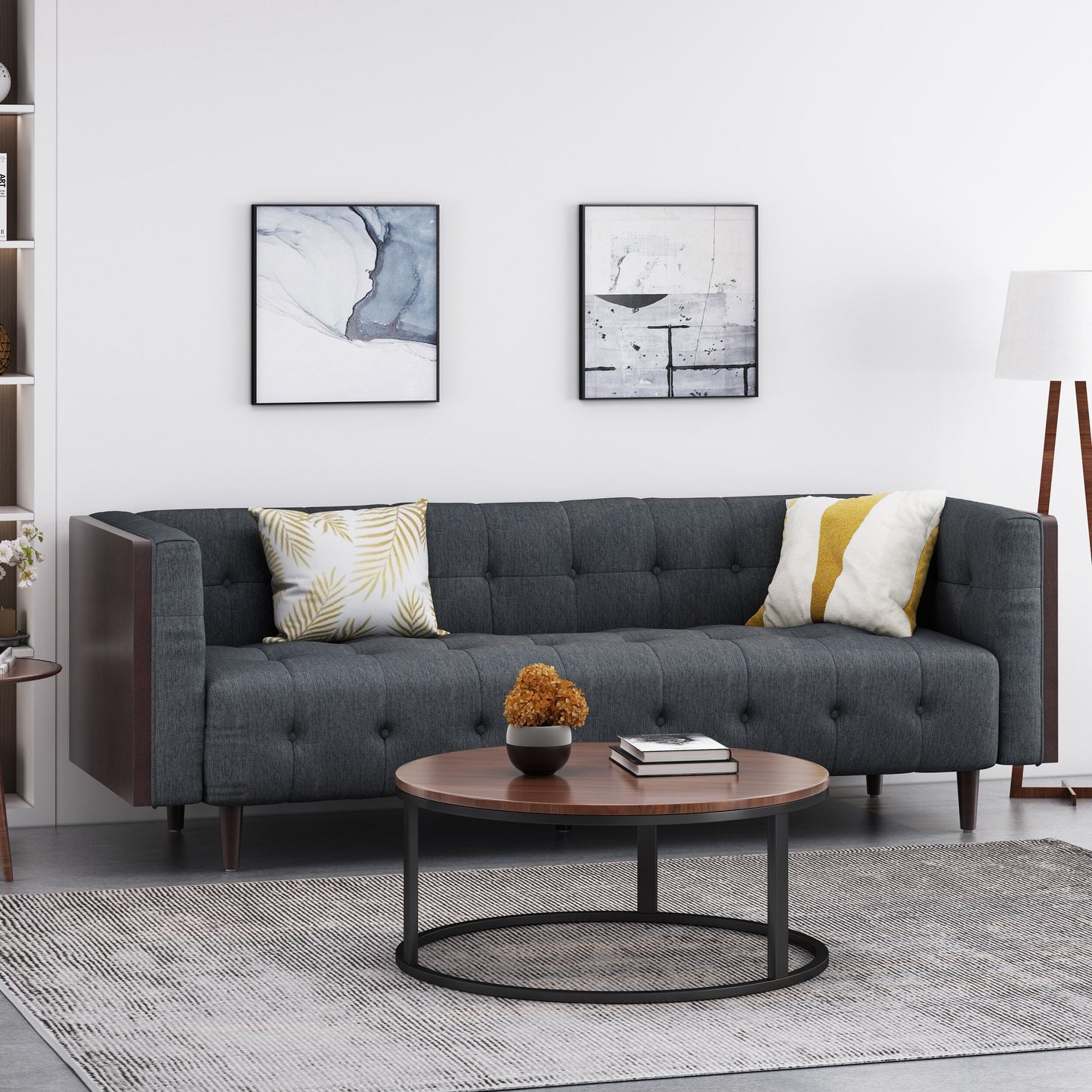 Christopher Knight Home - Canapé 3 places capitonné contemporain McLarnan - 89,75 L x 31,50 l x 30,25 H