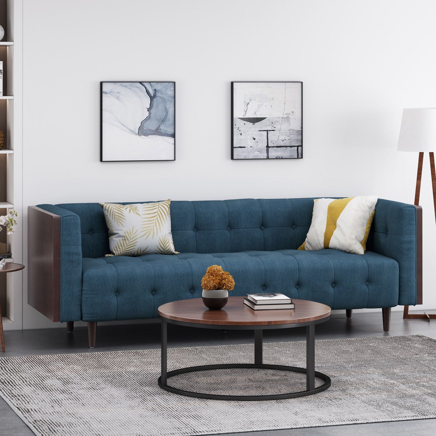 Christopher Knight Home - Canapé 3 places capitonné contemporain McLarnan - 89,75 L x 31,50 l x 30,25 H