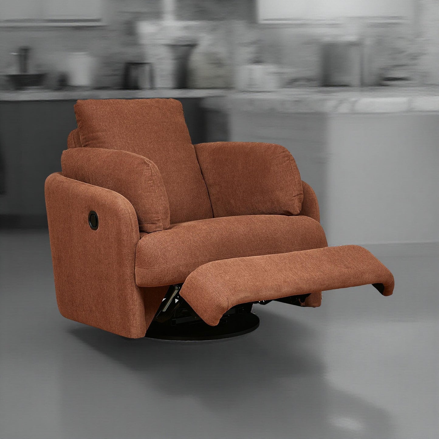Fauteuil inclinable manuel pivotant Meso, polyester Nuvella orange