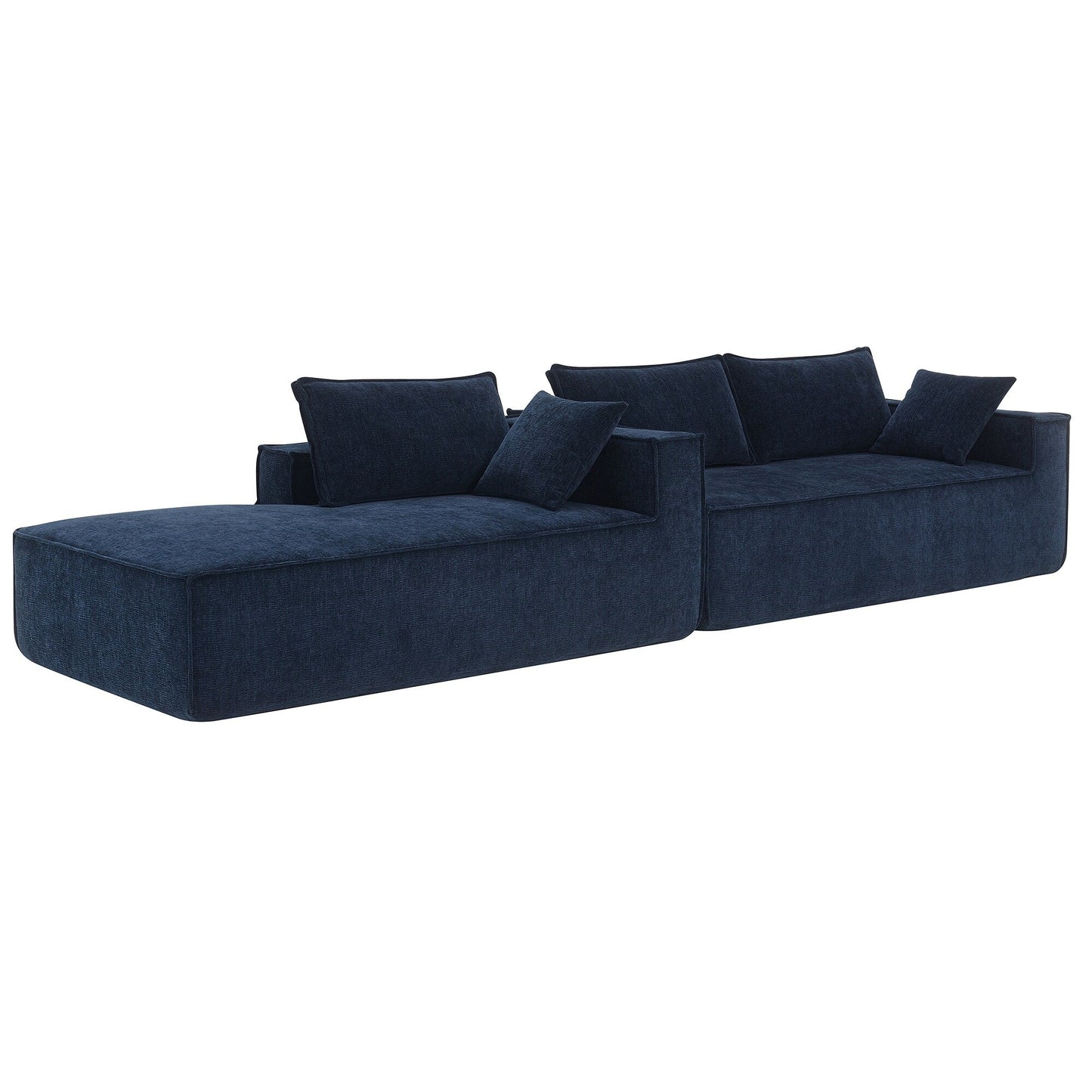 Canapé modulaire de style minimaliste, ensemble de canapés en chenille infroissable, canapé compressé en forme de L pour le salon