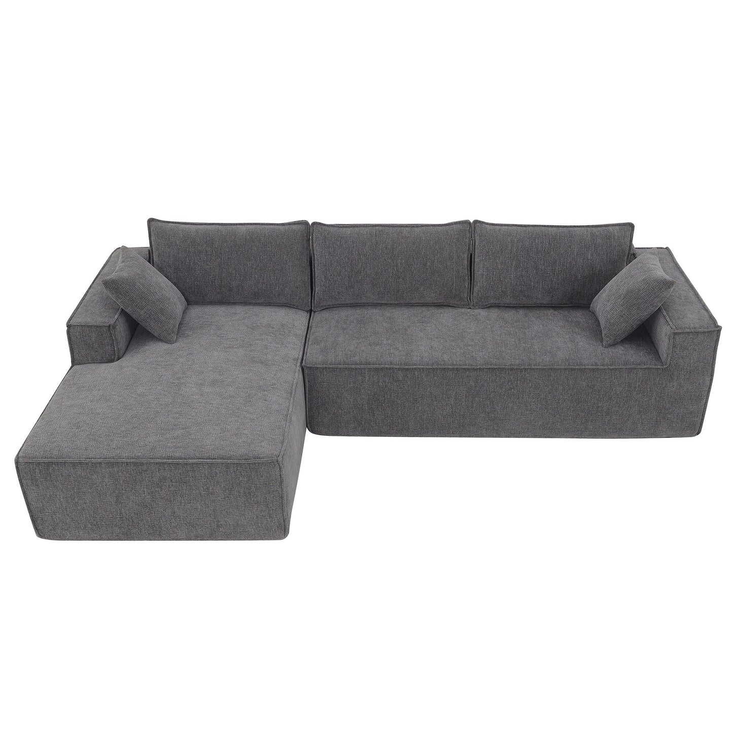 Canapé modulaire de style minimaliste, ensemble de canapés en chenille infroissable, canapé compressé en forme de L pour le salon