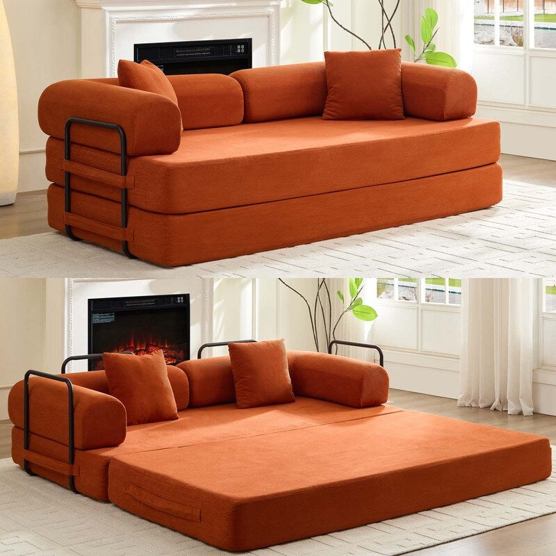 Canapé-lit convertible Mixoy avec accoudoirs amovibles, matelas pliant, canapé-lit de sol amovible et lavable