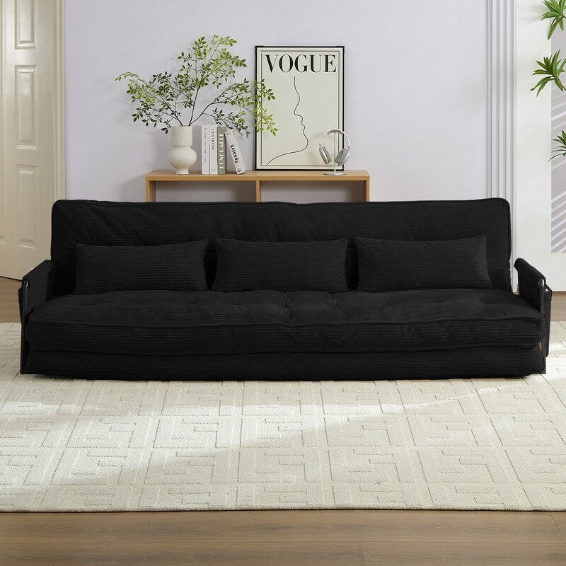 Canapé-lit futon pliable multifonction Mixoy, canapé-lit de sol, canapé-lit paresseux avec oreillers, dossier réglable sur 6 positions