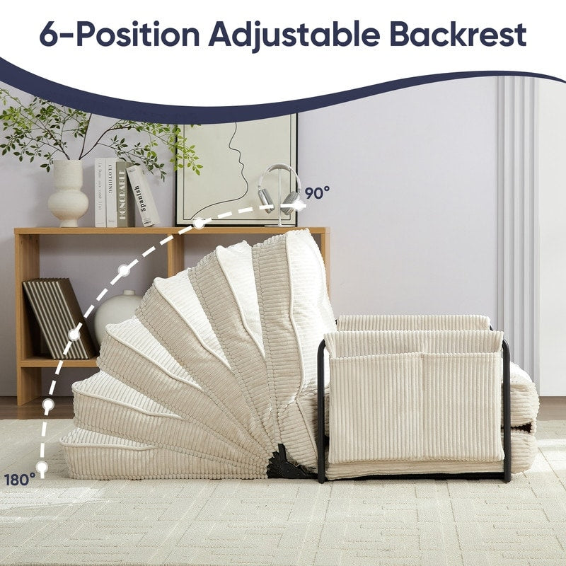 Canapé-lit futon pliable multifonction Mixoy, canapé-lit de sol, canapé-lit paresseux avec oreillers, dossier réglable sur 6 positions