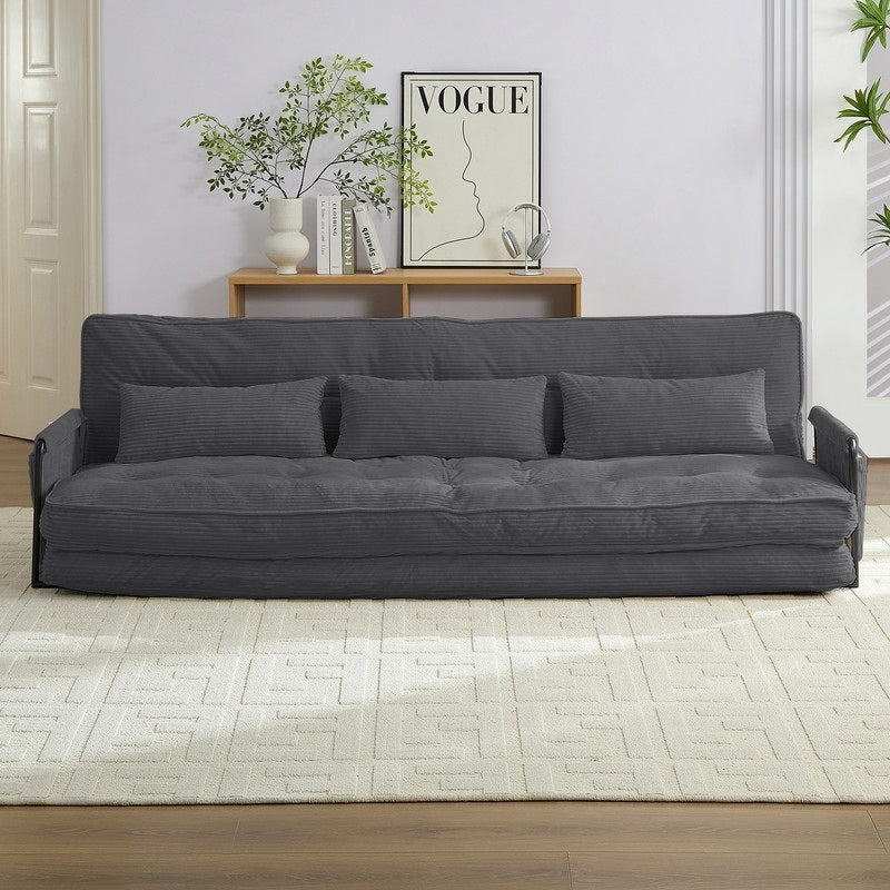 Canapé-lit futon pliable multifonction Mixoy, canapé-lit de sol, canapé-lit paresseux avec oreillers, dossier réglable sur 6 positions