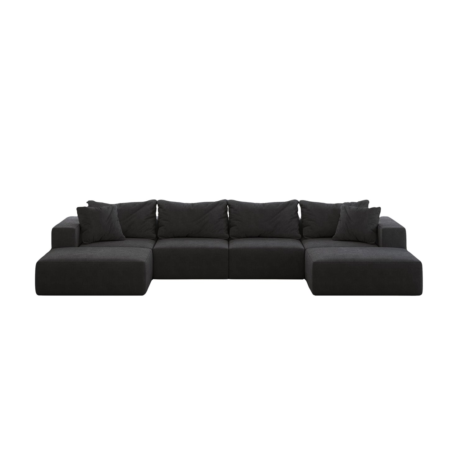 Ensemble de canapés modulaires modernes en L de 162 pouces avec 6 coussins pour salon et chambre à coucher