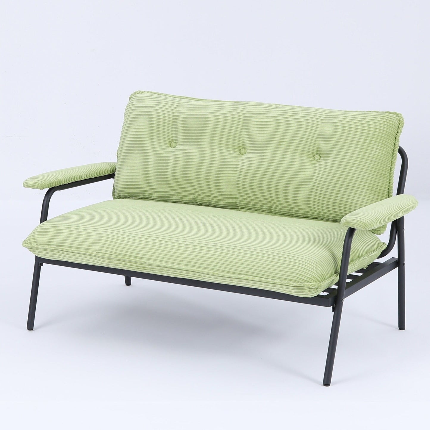 Canapé 2 places moderne de 134 cm, compact, avec cadre en métal et tissu en polyester mélangé, idéal pour un salon d'appartement