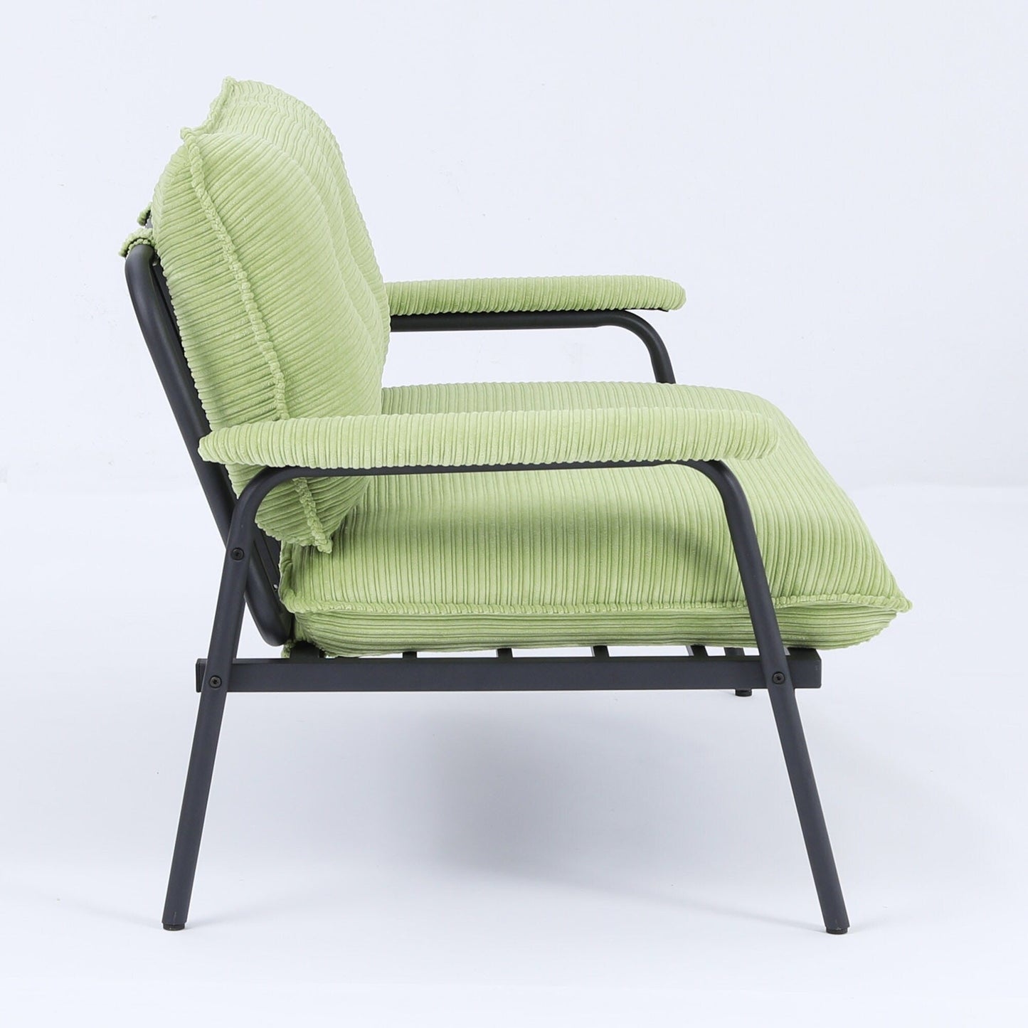 Canapé 2 places moderne de 134 cm, compact, avec cadre en métal et tissu en polyester mélangé, idéal pour un salon d'appartement