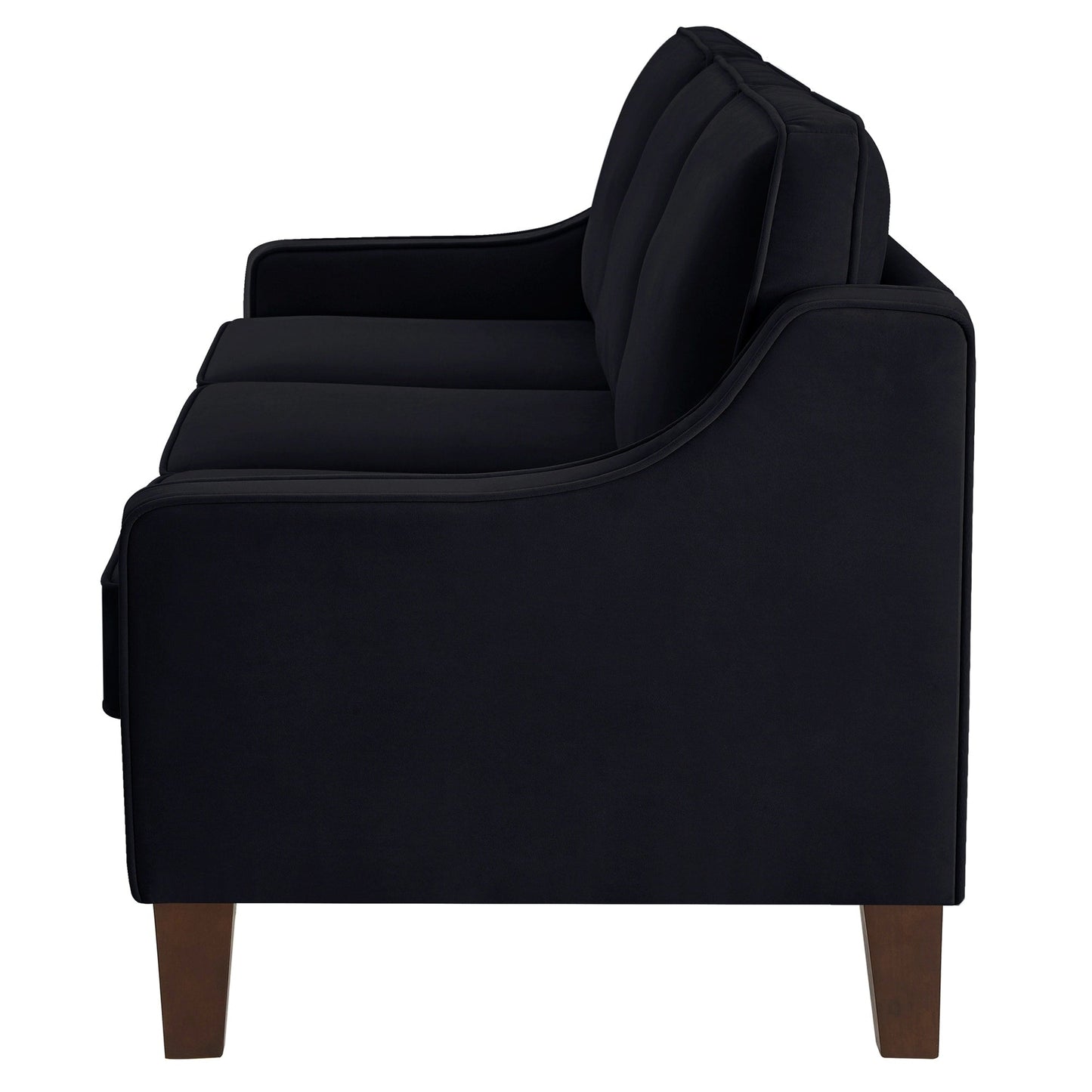 Canapé 3 places moderne avec accoudoirs arrondis et pieds en bois - 29,00 x 74,00 x 34,25