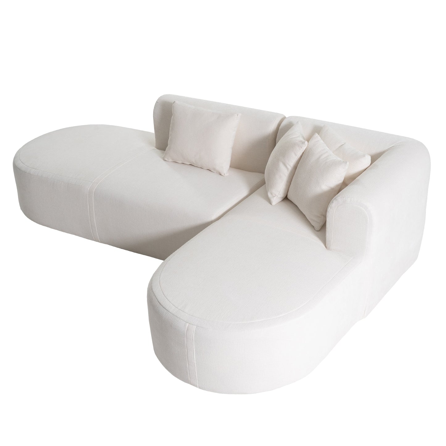 Canapé sectionnel incurvé moderne 4 places avec 4 coussins moelleux pour salon et chambre à coucher