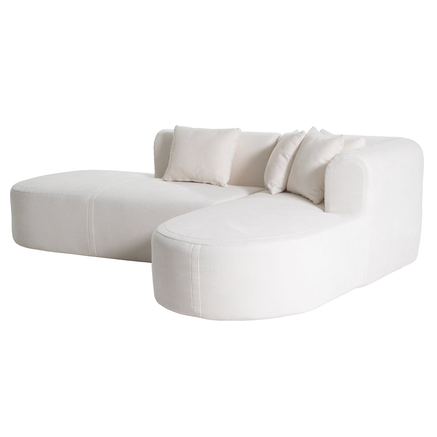 Canapé sectionnel incurvé moderne 4 places avec 4 coussins moelleux pour salon et chambre à coucher