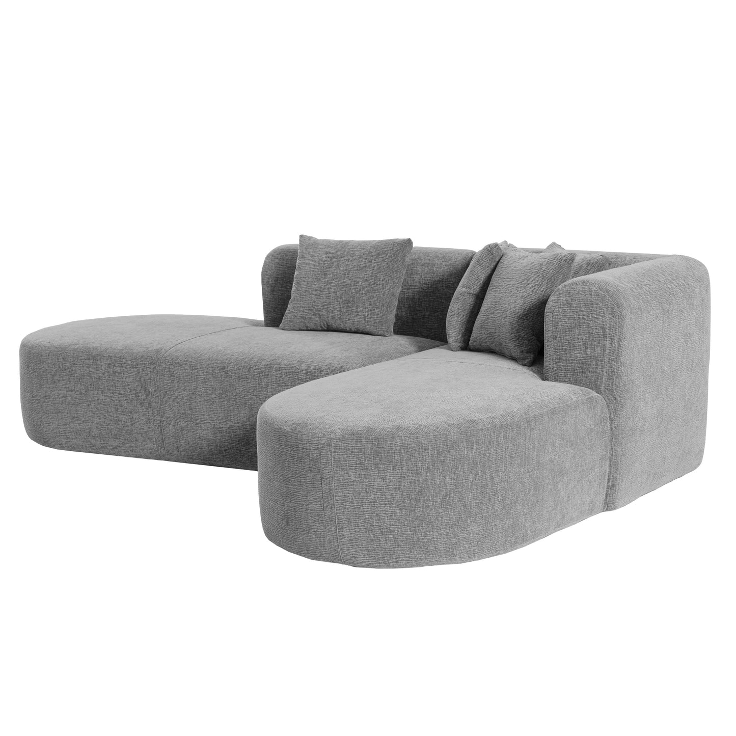 Canapé sectionnel incurvé moderne 4 places avec 4 coussins moelleux pour salon et chambre à coucher