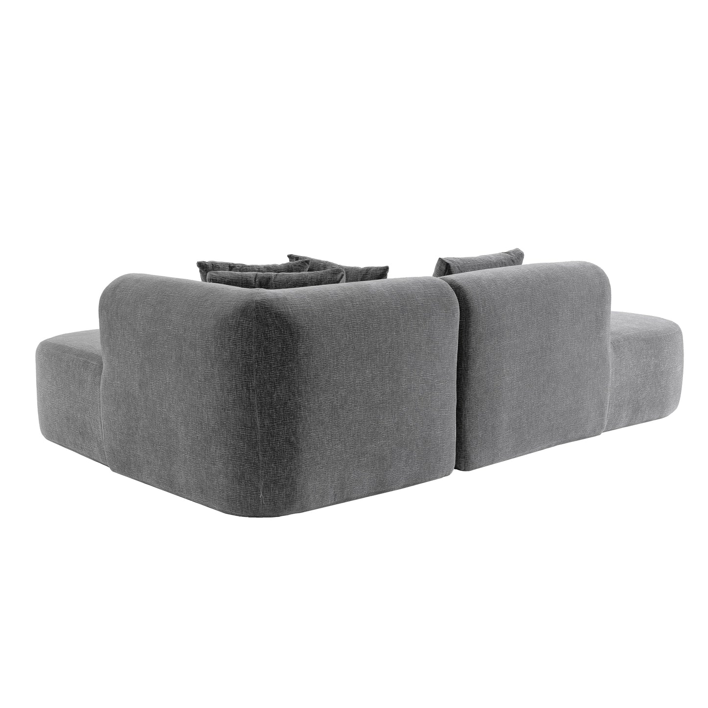 Canapé sectionnel incurvé moderne 4 places avec 4 coussins moelleux pour salon et chambre à coucher