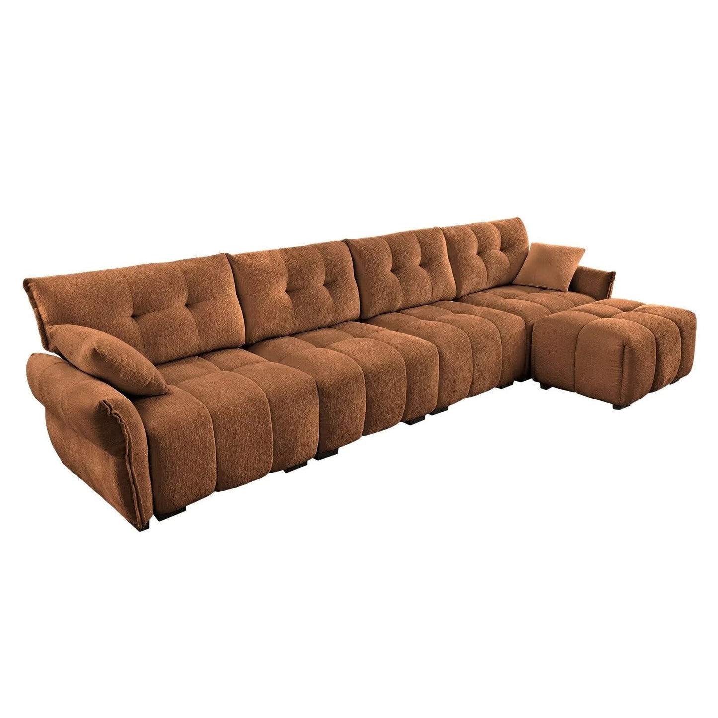 Canapé moderne en chenille, structure en bois massif avec coussin haute élasticité