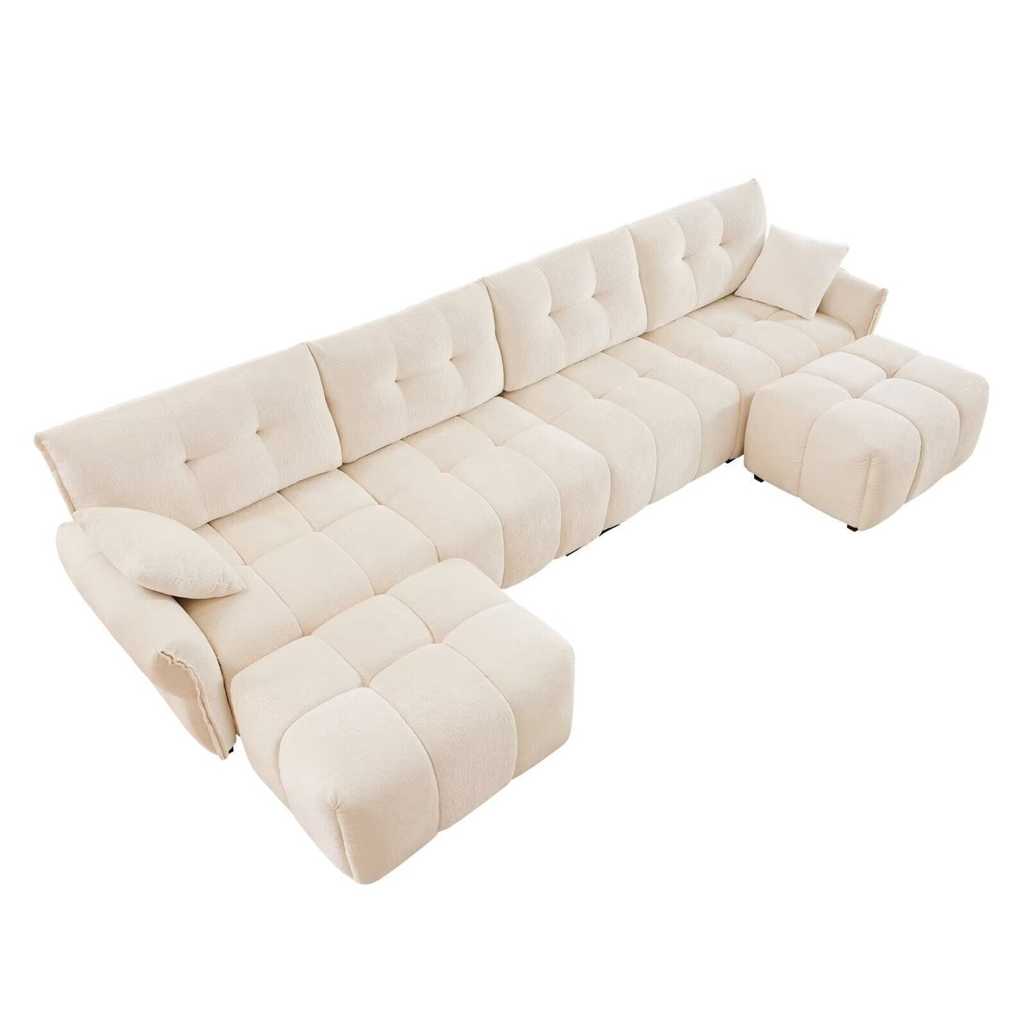 Canapé moderne en chenille, structure en bois massif avec coussin haute élasticité