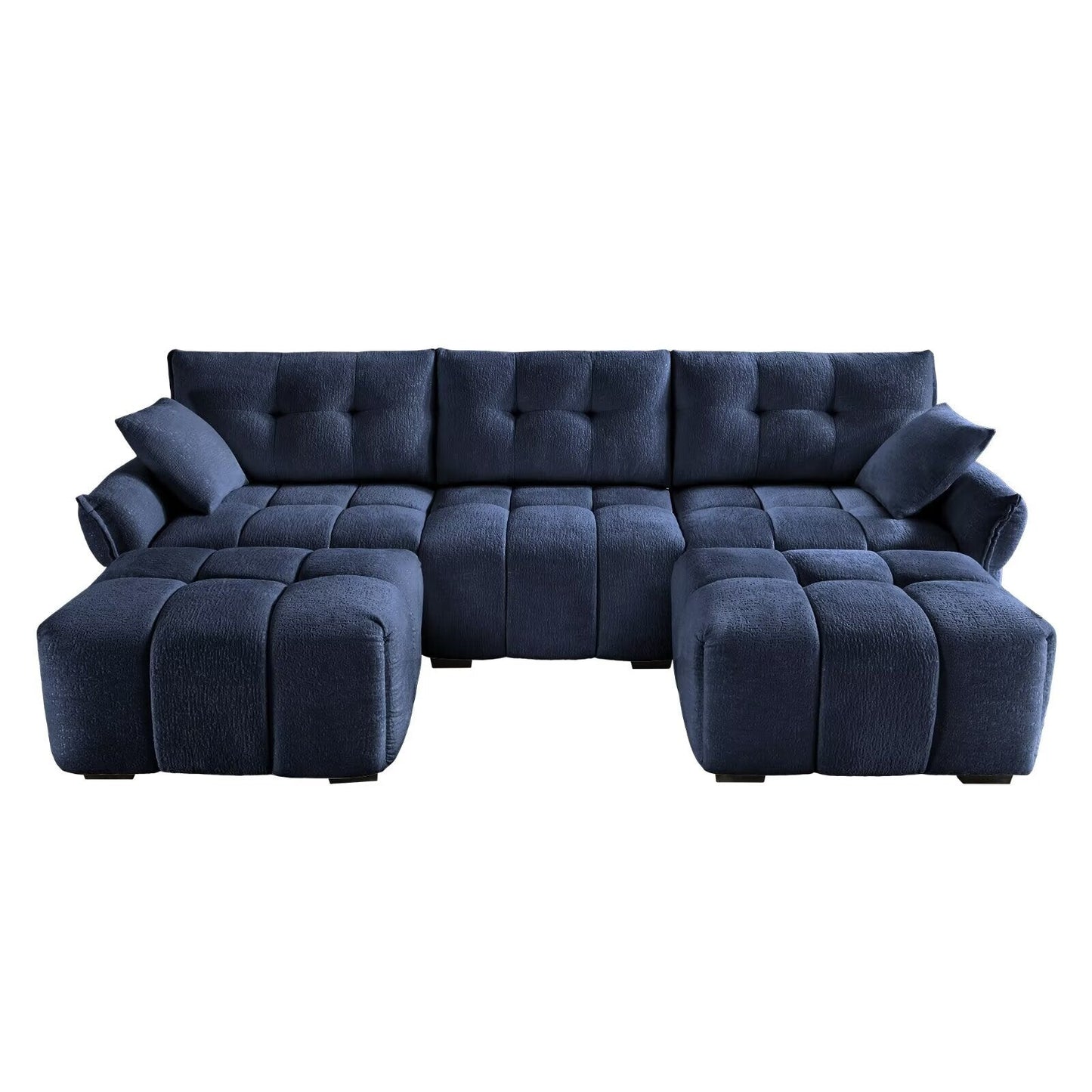 Canapé moderne en chenille, structure en bois massif avec coussin haute élasticité