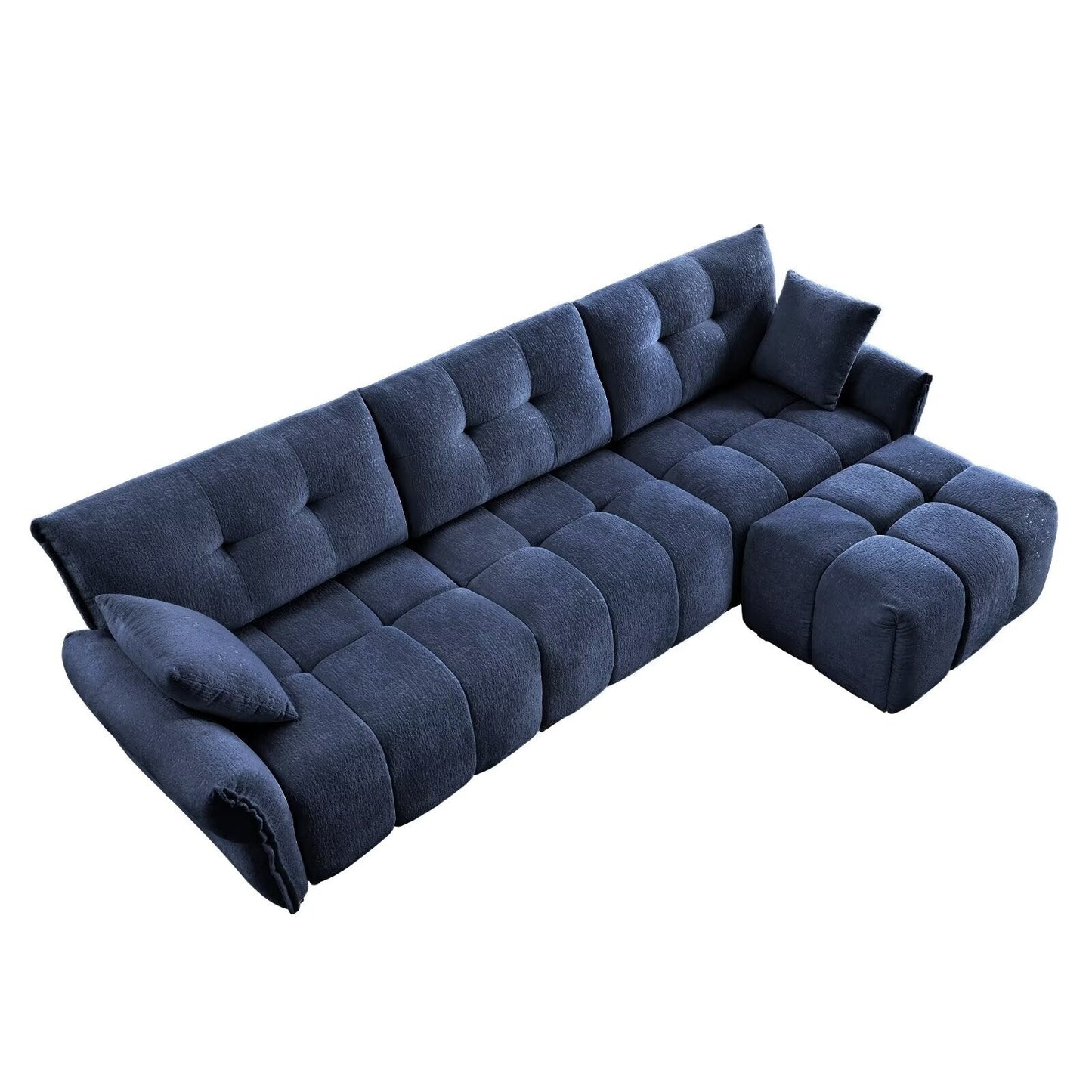 Canapé moderne en chenille, structure en bois massif avec coussin haute élasticité