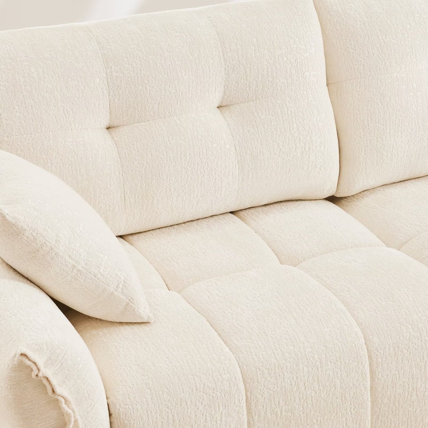 Canapé moderne en chenille, structure en bois massif avec coussin haute élasticité