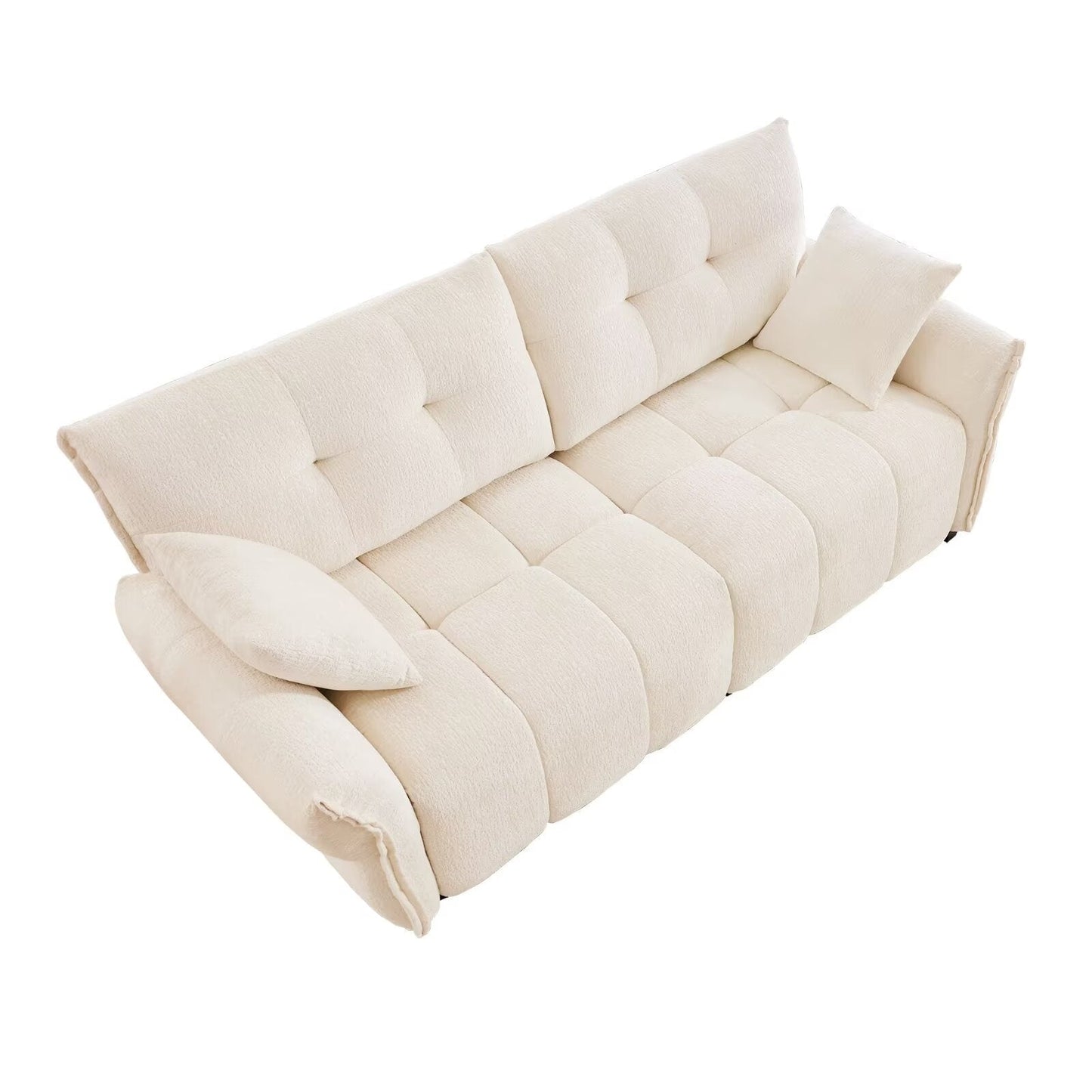 Canapé moderne en chenille, structure en bois massif avec coussin haute élasticité