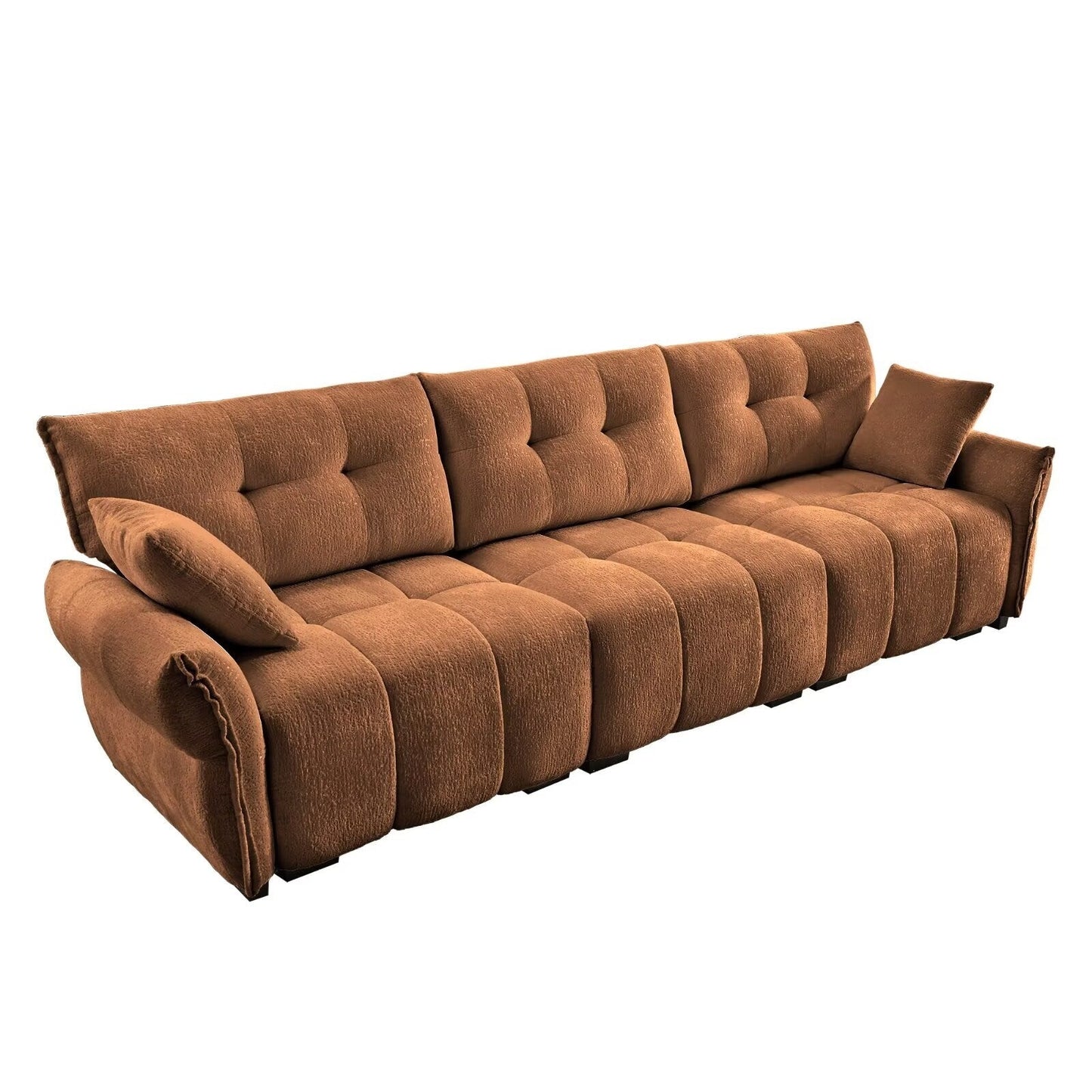 Canapé moderne en chenille, structure en bois massif avec coussin haute élasticité