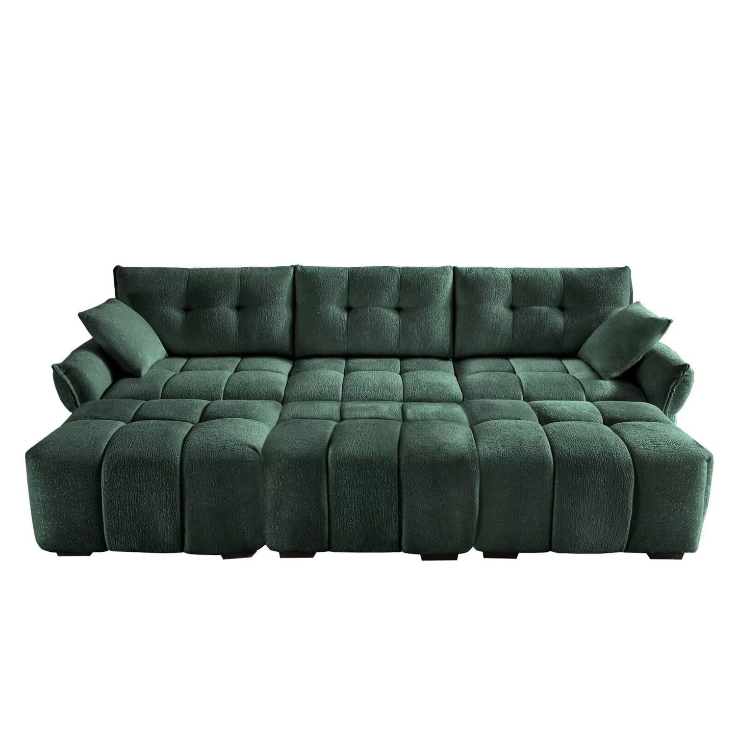 Canapé moderne en chenille, structure en bois massif avec coussin haute élasticité