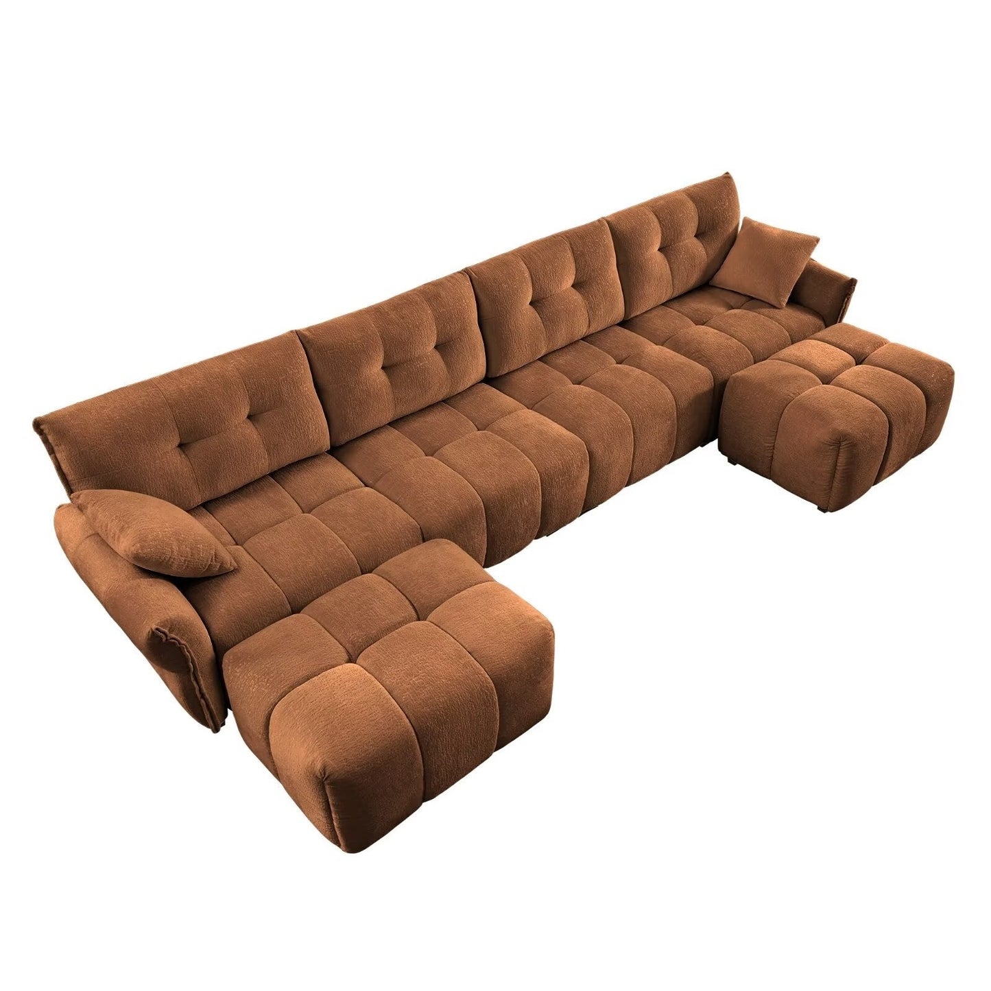 Canapé moderne en chenille, structure en bois massif avec coussin haute élasticité