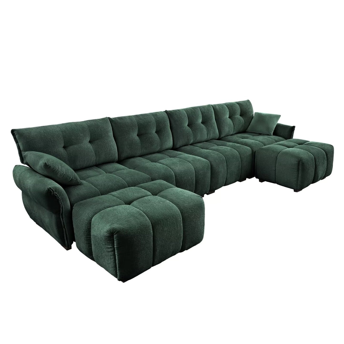 Canapé moderne en chenille, structure en bois massif avec coussin haute élasticité