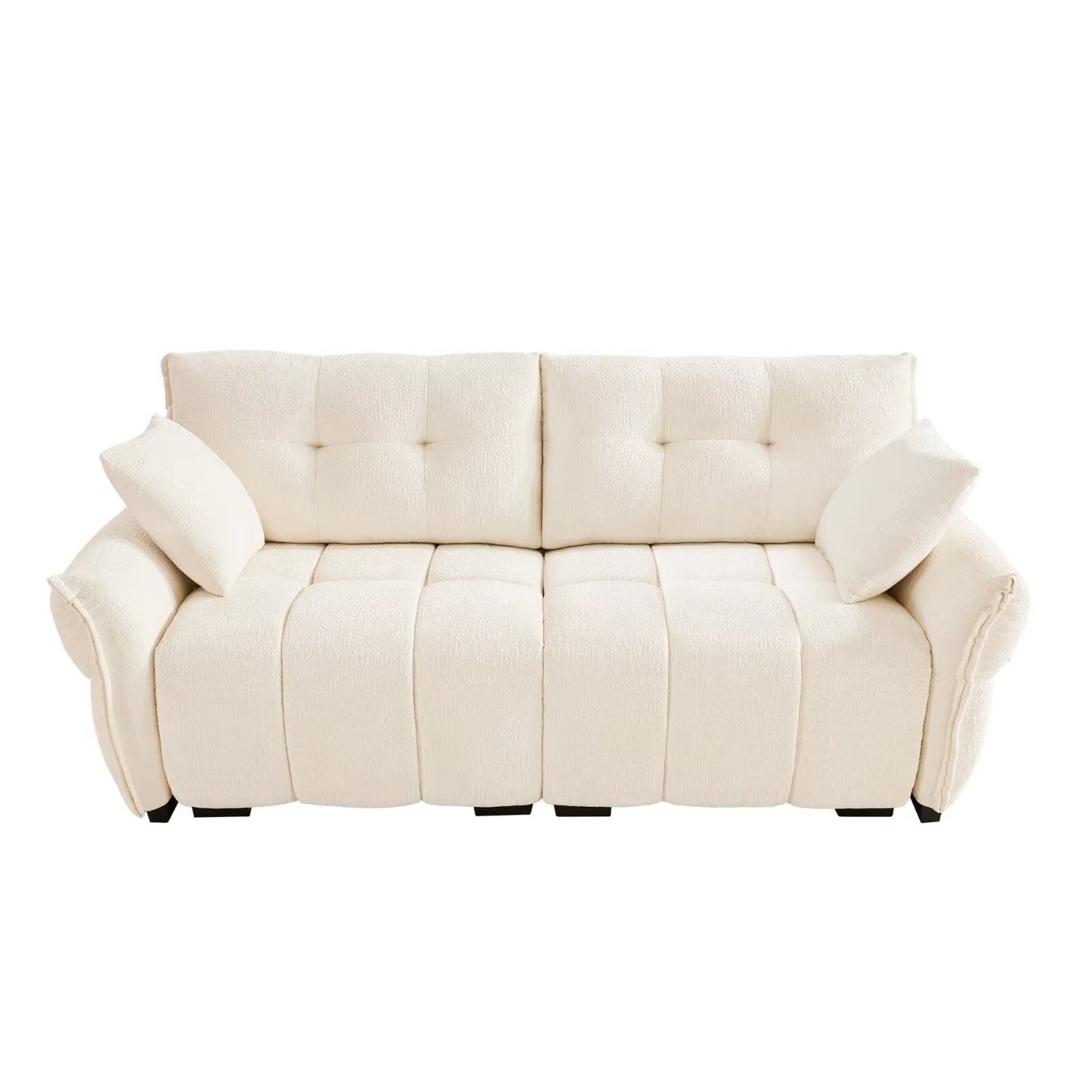 Canapé moderne en chenille, structure en bois massif avec coussin haute élasticité