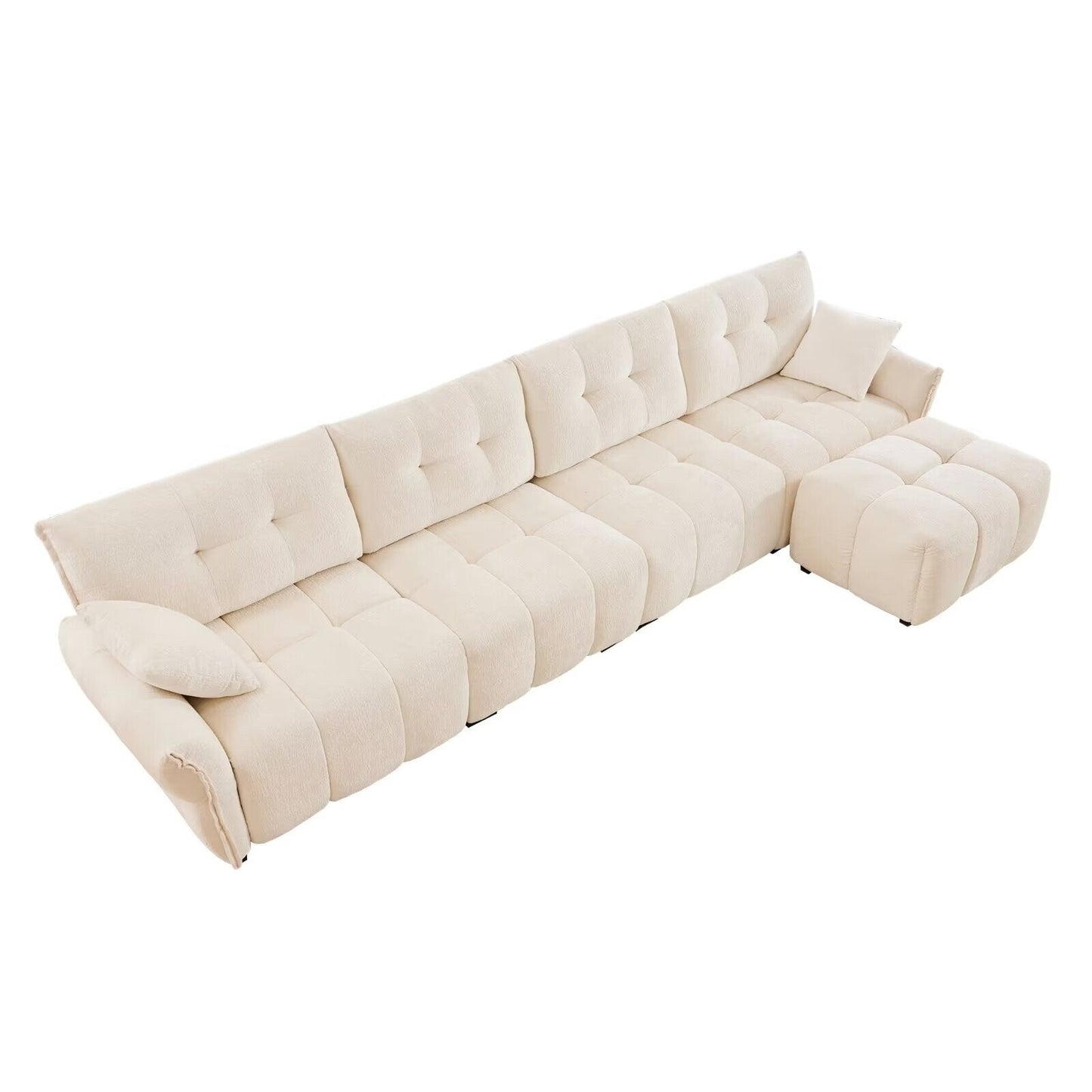 Canapé moderne en chenille, structure en bois massif avec coussin haute élasticité
