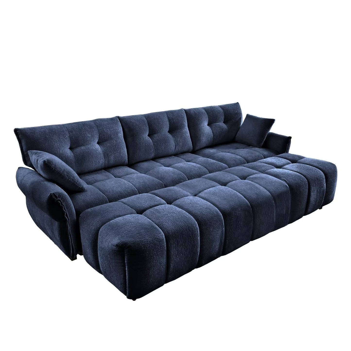 Canapé moderne en chenille, structure en bois massif avec coussin haute élasticité