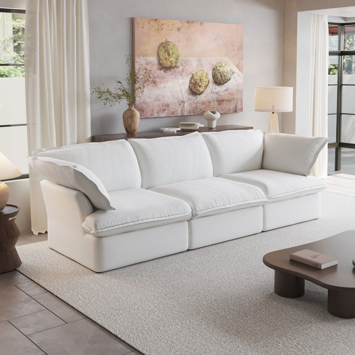 Canapé-lit Cloud moderne et confortable, canapés sectionnels minimalistes garnis de duvet, housses de coussin amovibles