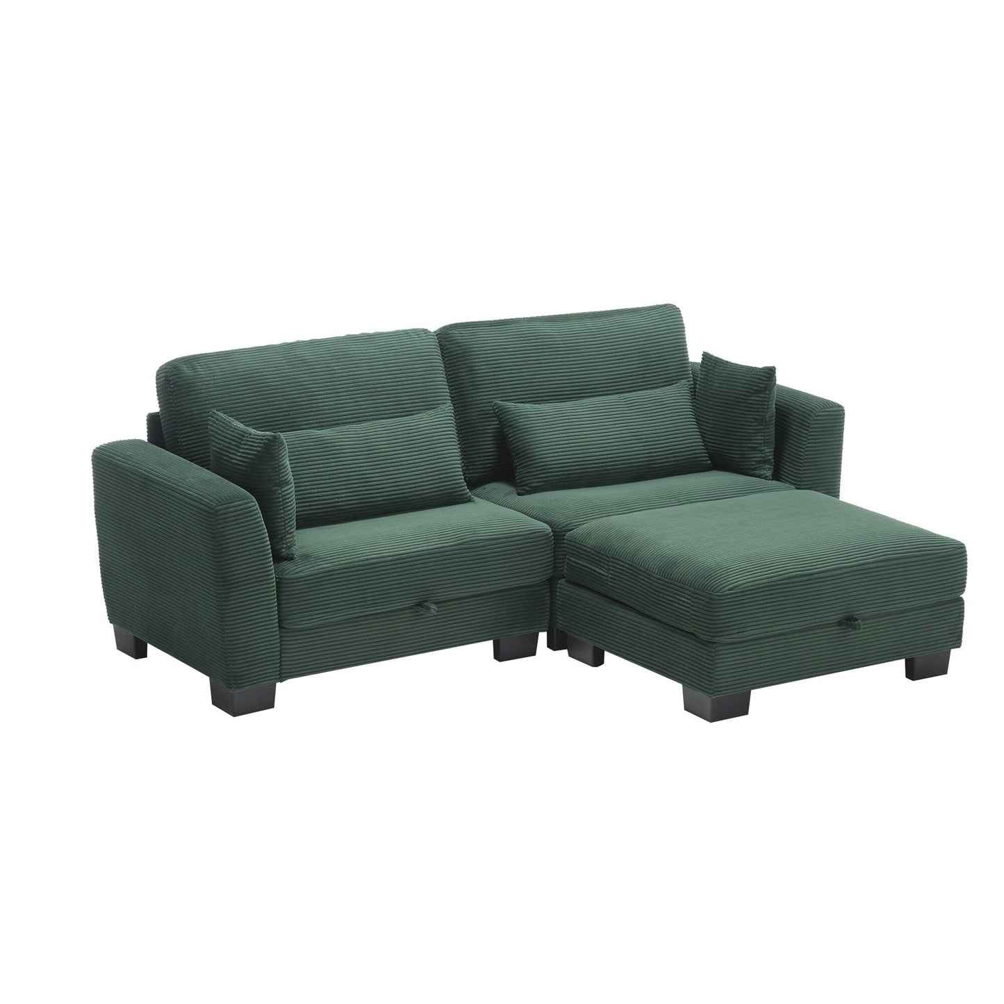 Canapé moderne rembourré en forme de L, canapé modulaire 2 places en velours 86,61 avec rangements pour salon et appartement