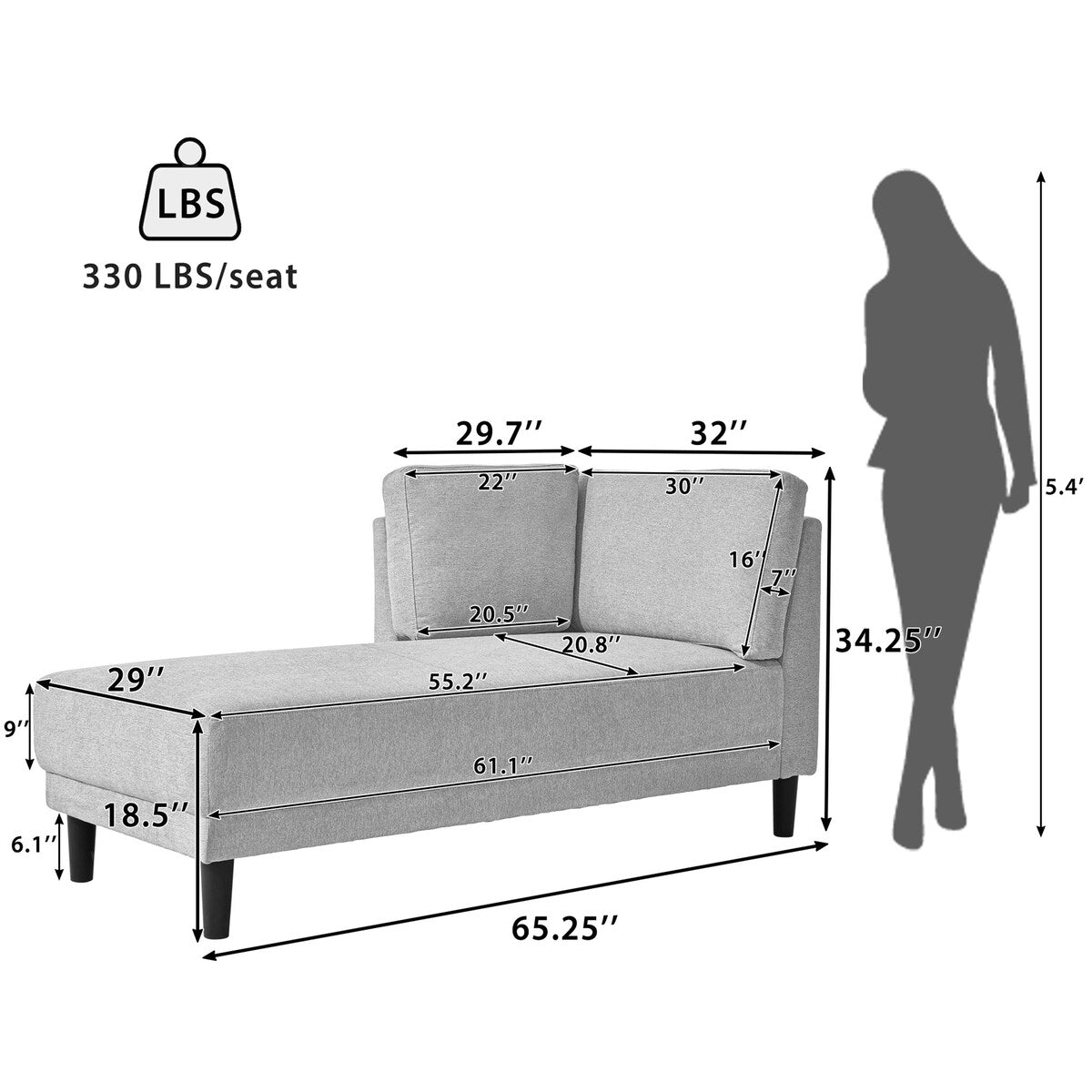 Fauteuil d'angle moderne en lin par Harper&Bright Designs