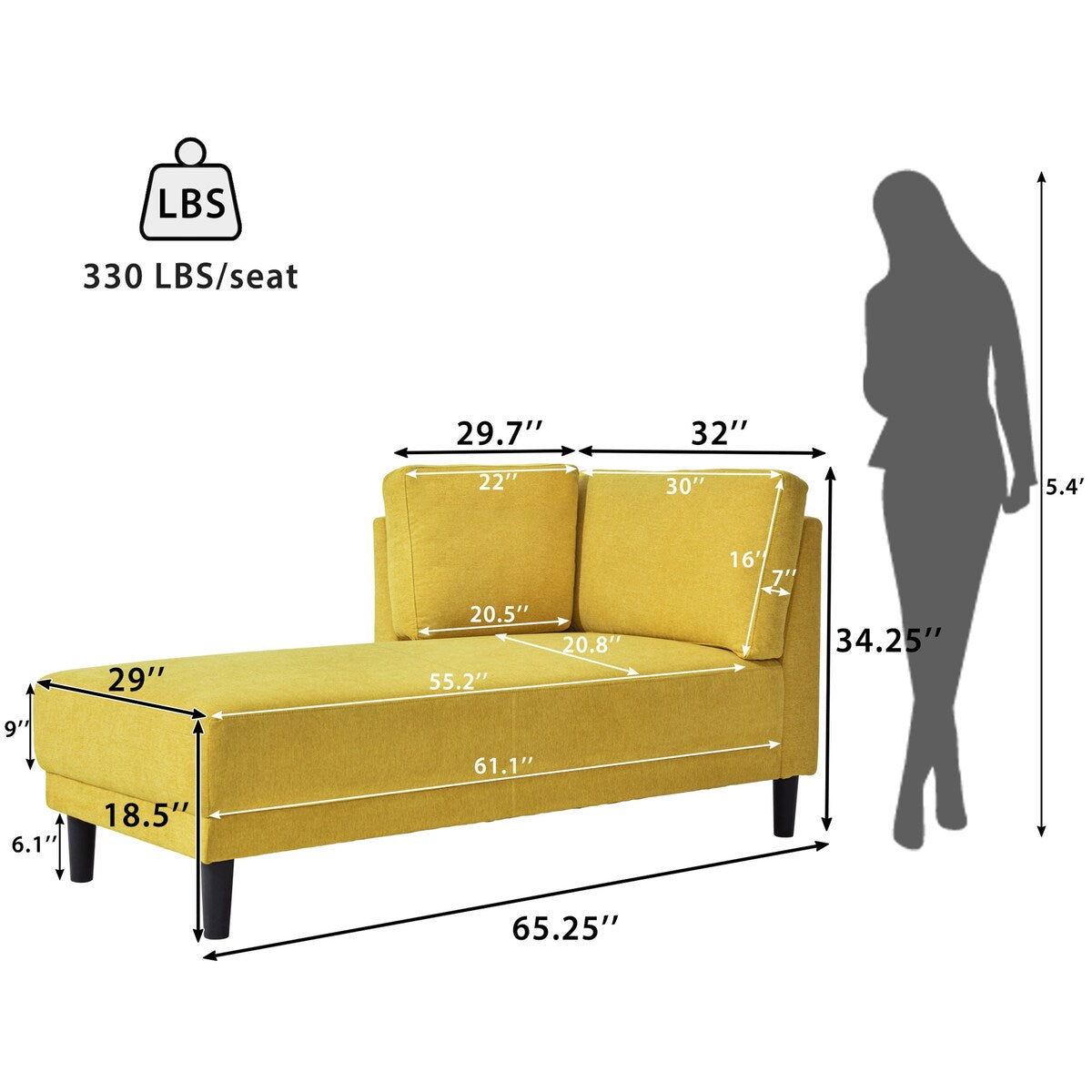 Fauteuil d'angle moderne en lin par Harper&Bright Designs
