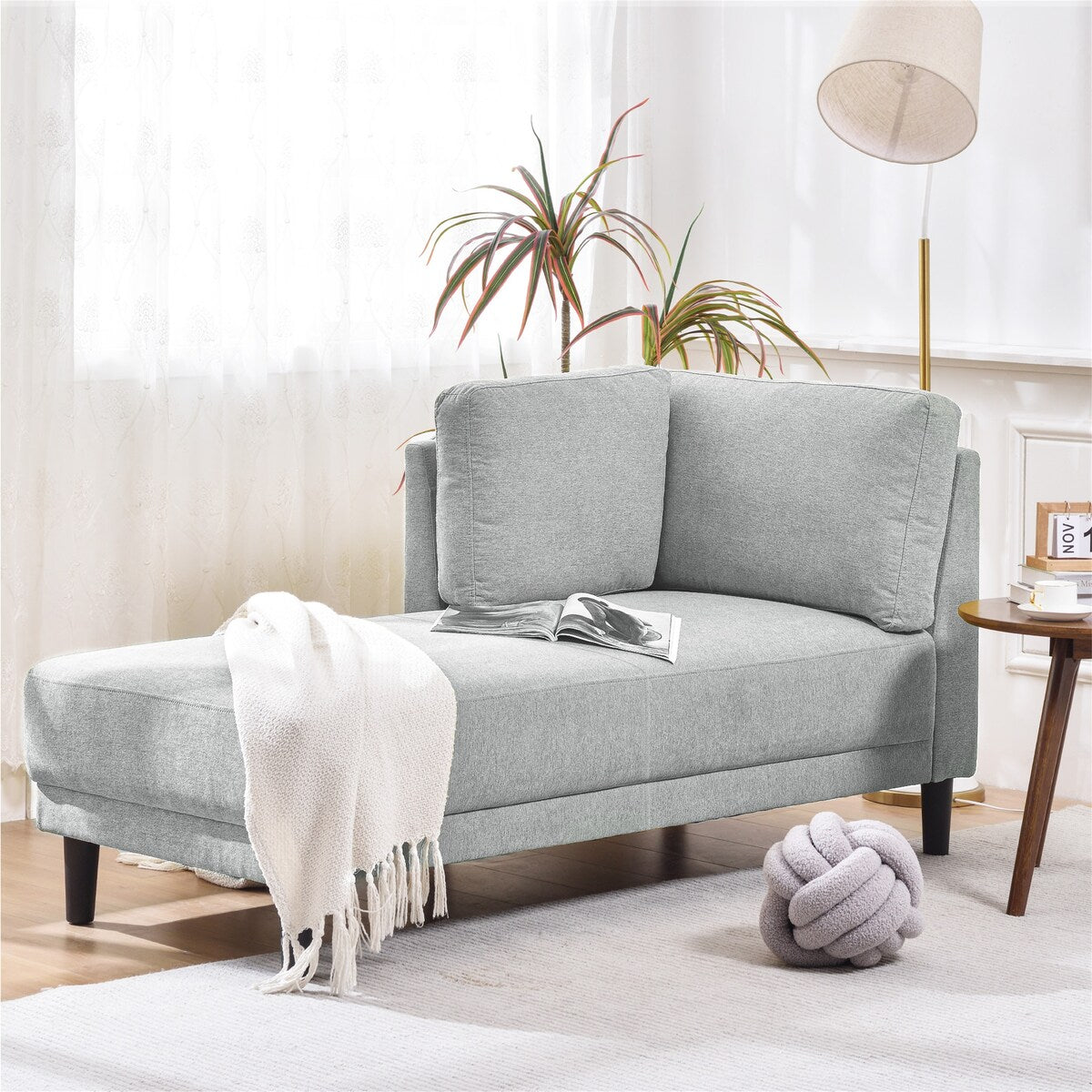 Fauteuil d'angle moderne en lin par Harper&Bright Designs