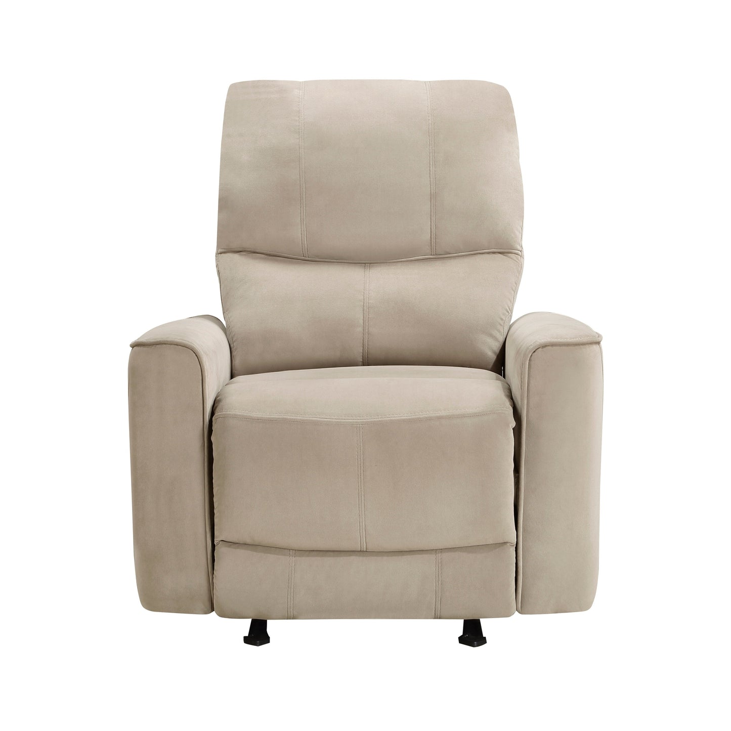 Fauteuil de salon moderne inclinable à bascule électrique, revêtement en velours marron clair, cadre en bois massif, meubles de maison de luxe