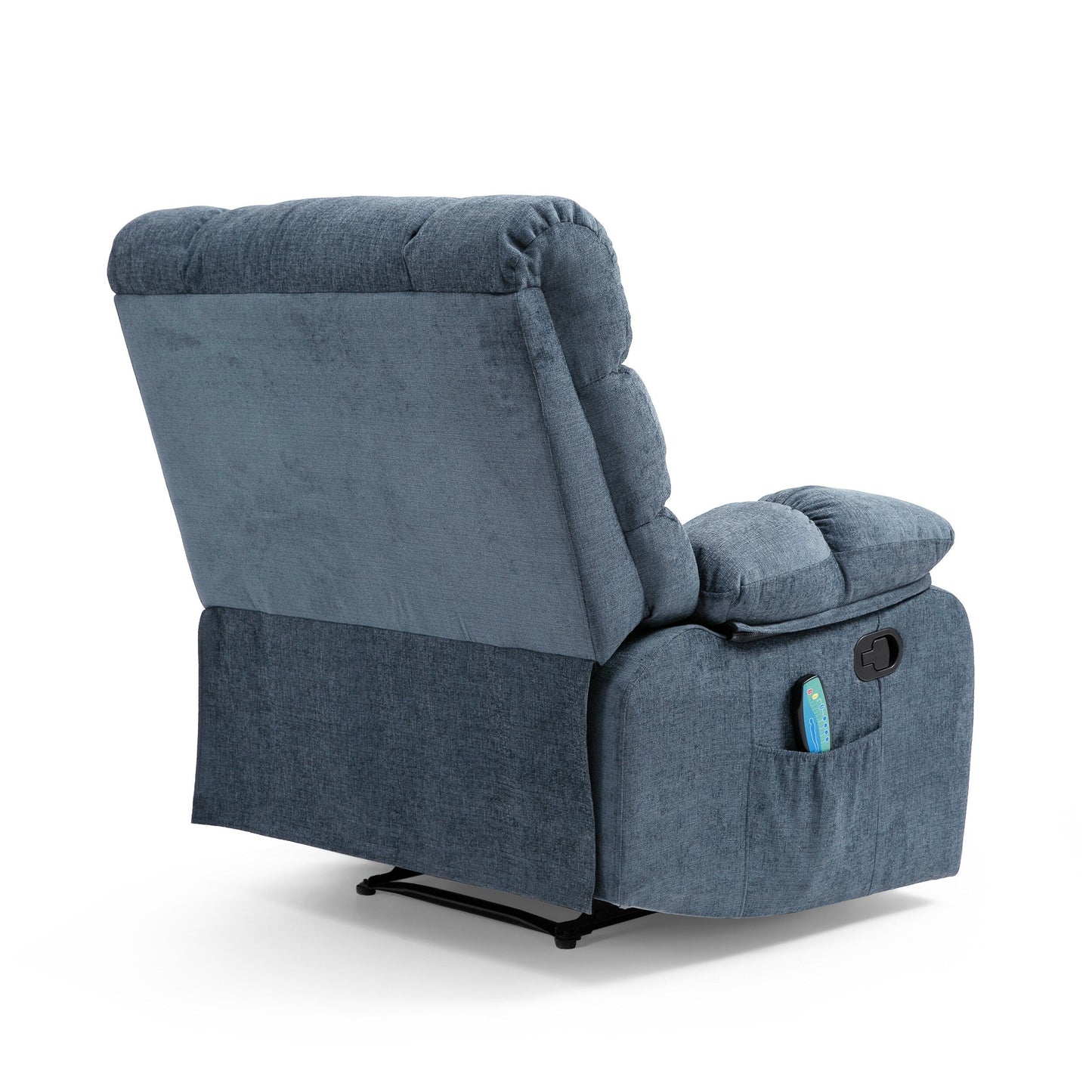 Fauteuil de massage inclinable moderne avec coussins capitonnés et inclinaison manuelle