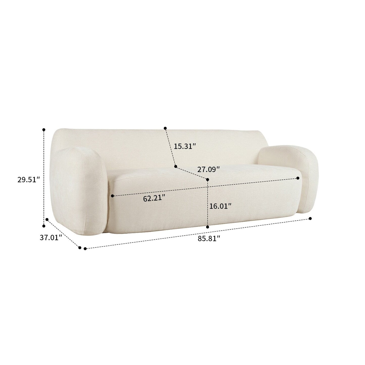 Canapé poire minimaliste moderne avec rembourrage en mousse haute résilience pour chambre à coucher, salon, appartement, dortoir, salon