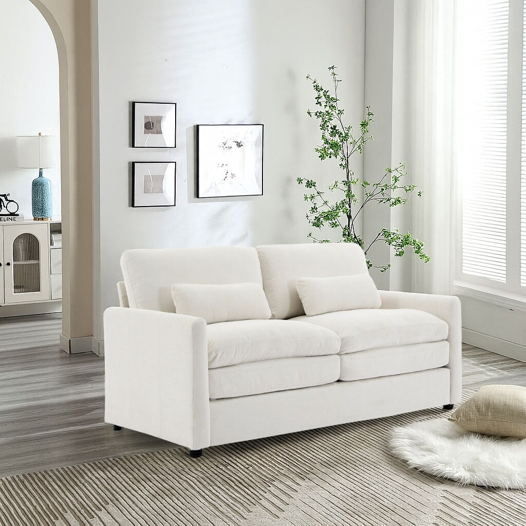 Canapé de salon moderne et minimaliste en tissu chenille rembourré