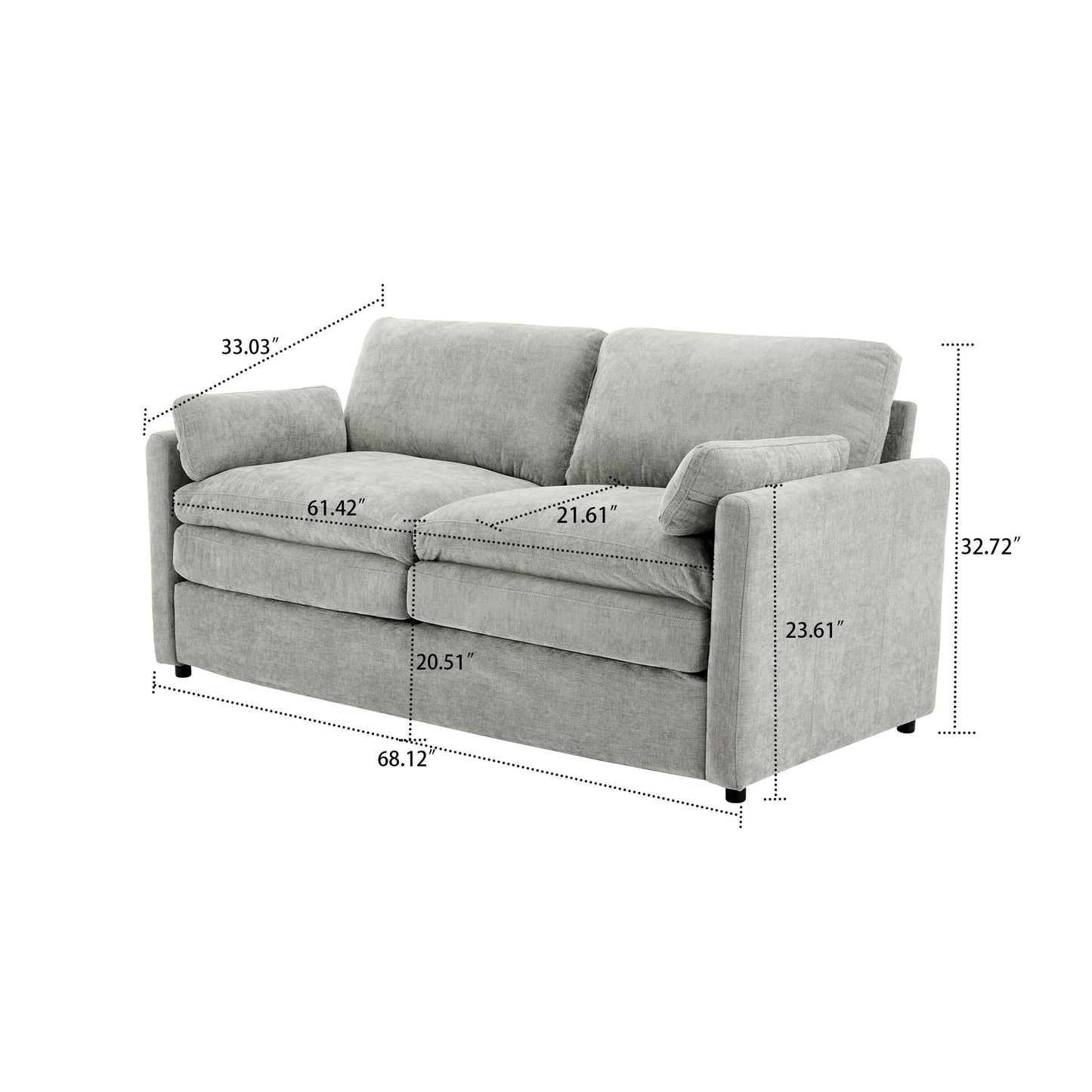 Canapé de salon moderne et minimaliste en tissu chenille rembourré