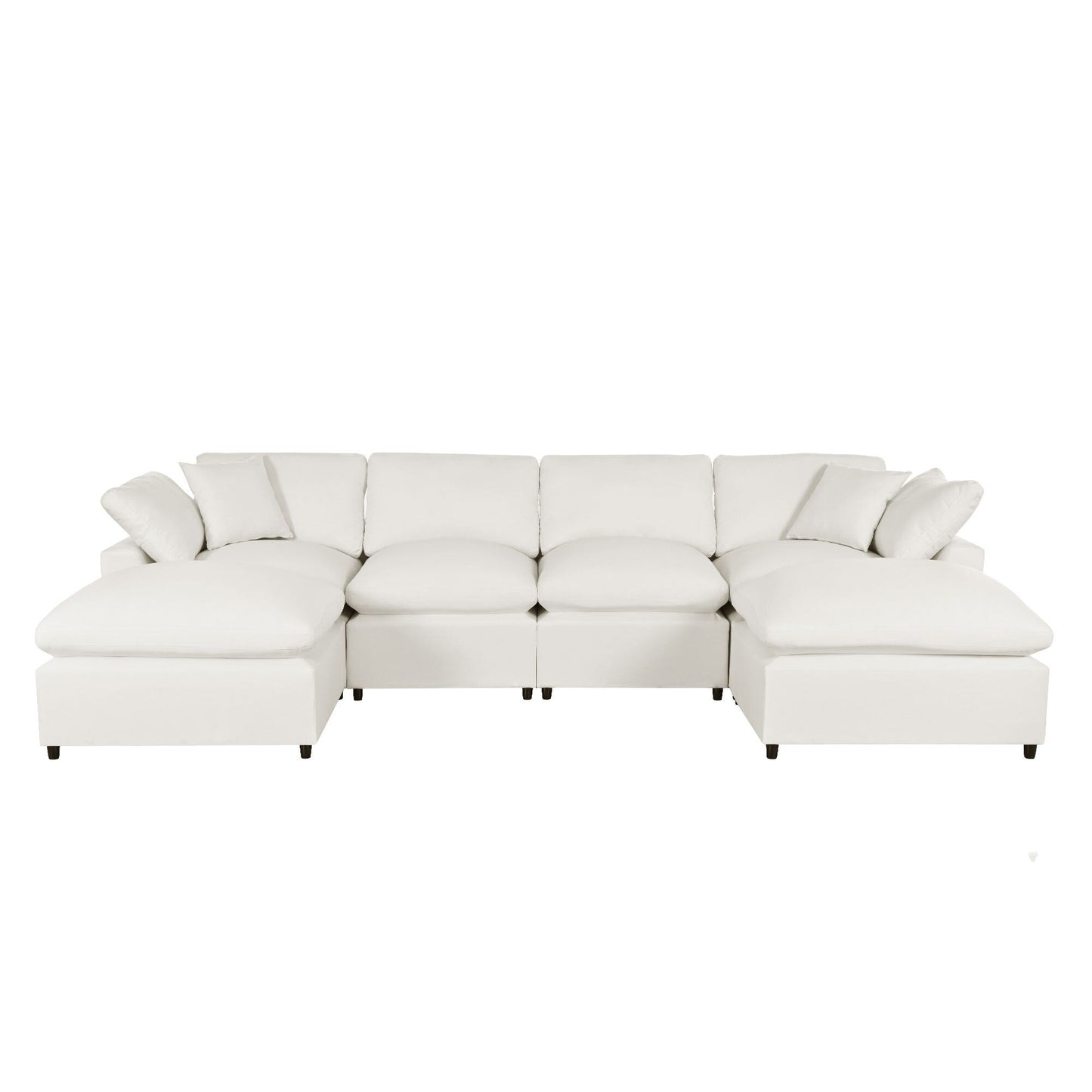Canapé modulaire moderne en U avec pouf amovible et coussins pour le salon